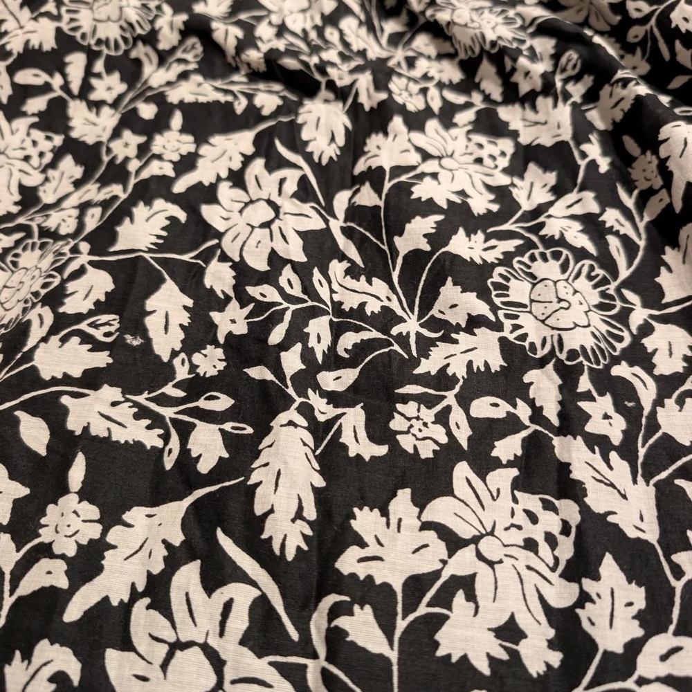 Claudia Richard 100% Cotton Black and White Floral Midi Dress - Picture 4 of 5